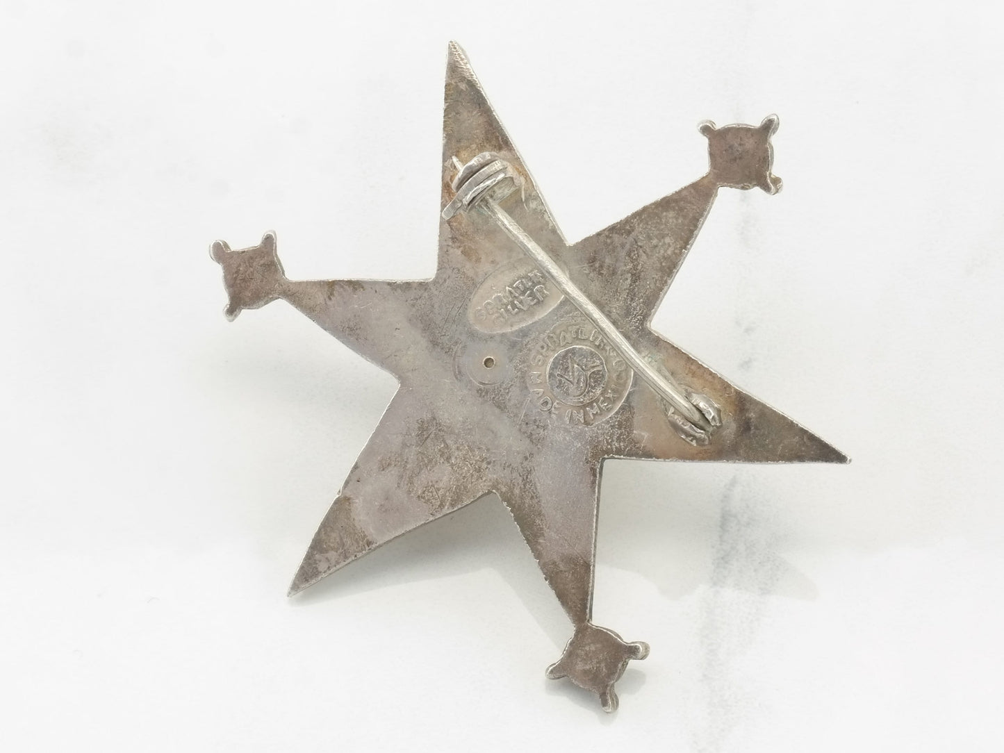 Spratling Taxco Silver Brooch 6 point Star Amethyst Sterling