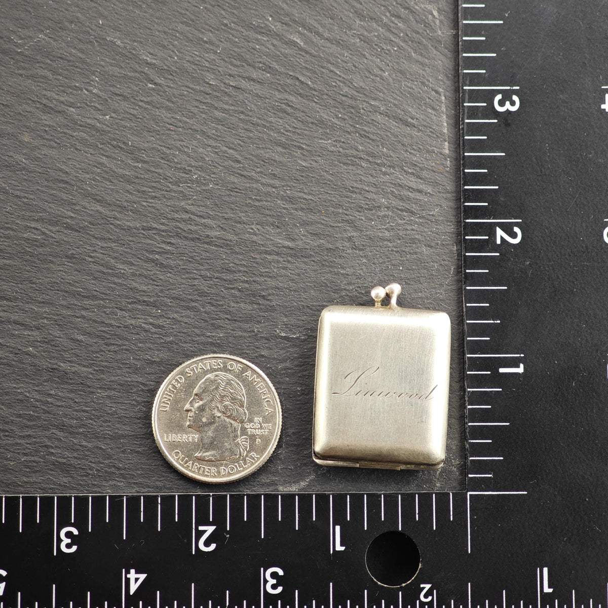 Antique Engraved "Linwood" Sterling Silver Locket MISC0419