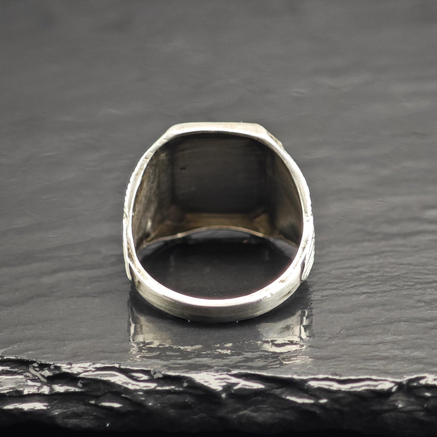 Art Deco Eagle Signet Eploribus Unum Sterling Silver Ring Sz 10 3/4 R6720
