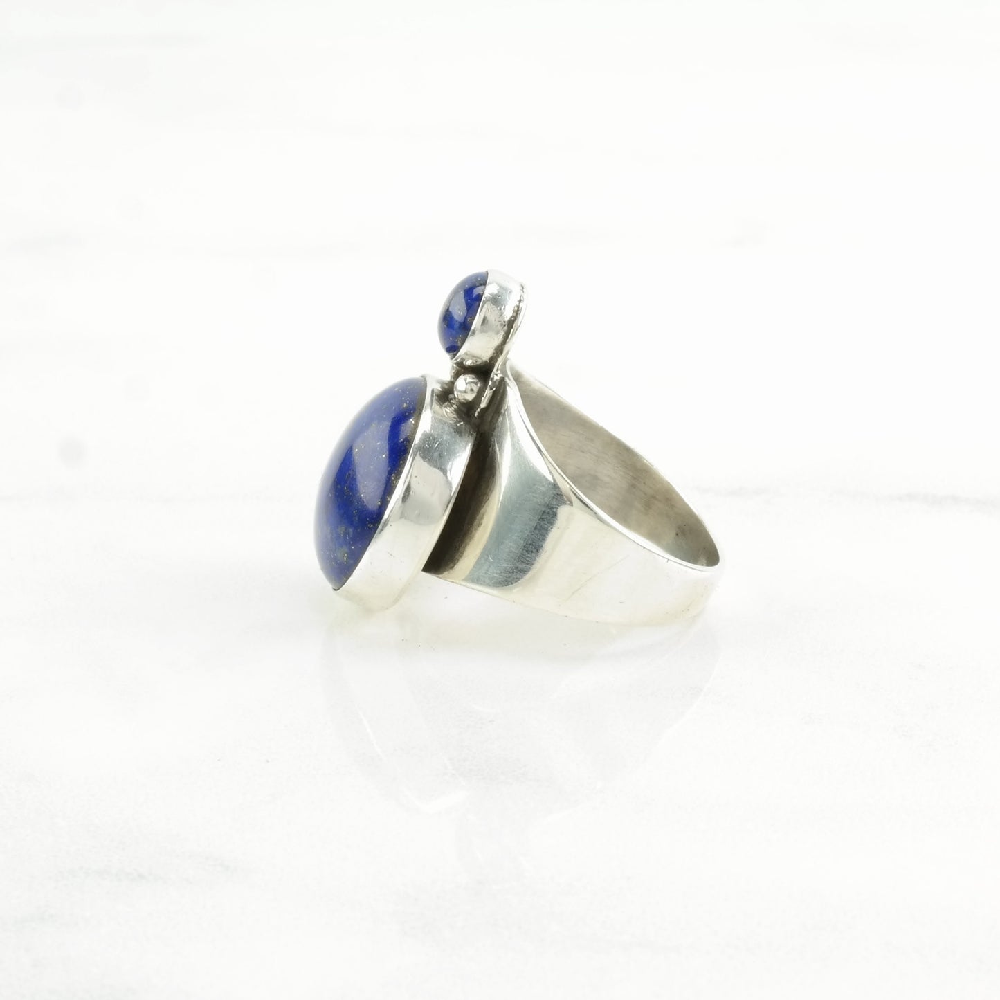 DTR Silver Ring Lapis Lazuli Modernist Sterling Blue Size 7