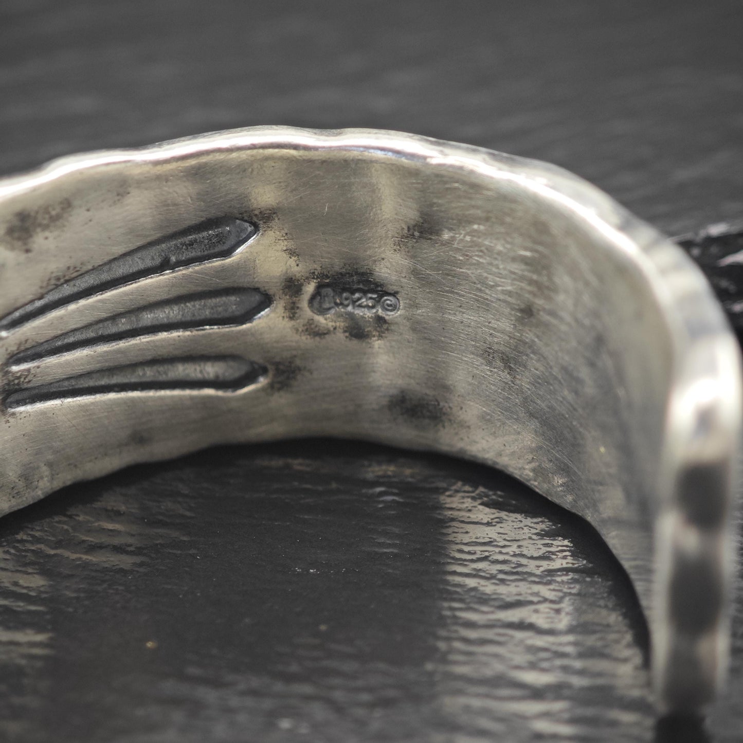 Carolyn Pollack Turquoise Sandcast Cuff Bracelet Sterling Silver