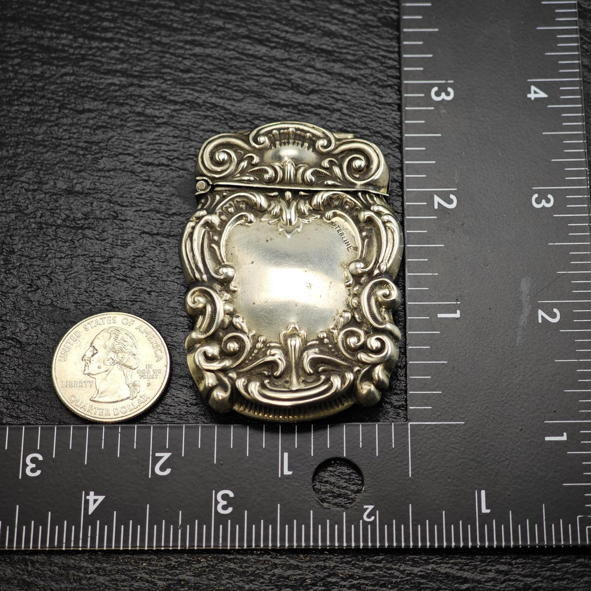 AS IS Art Nouveau Repousse Sterling Silver Match Case MISC0393
