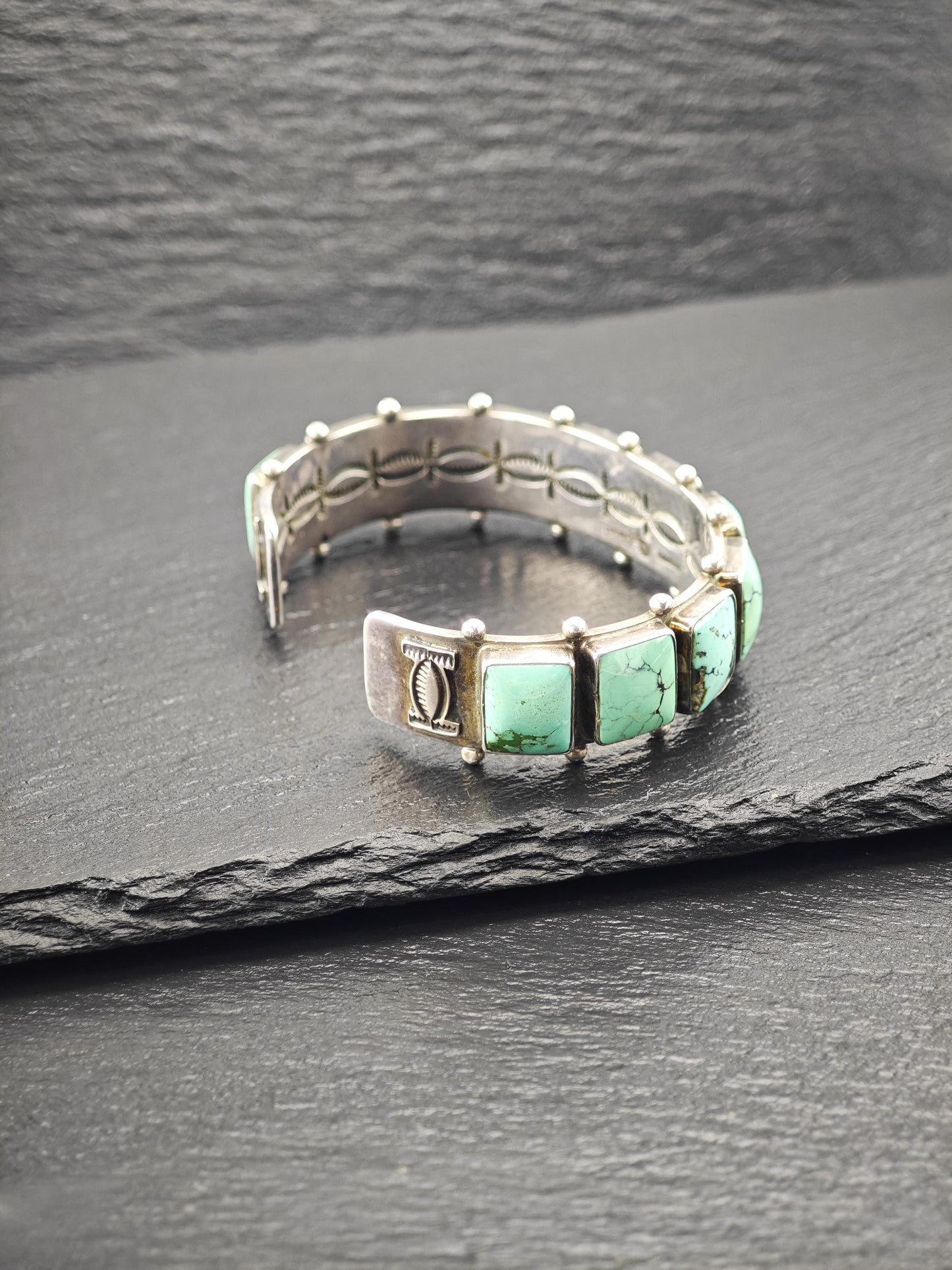 Native American Turquoise Cuff Bracelet Sterling Silver