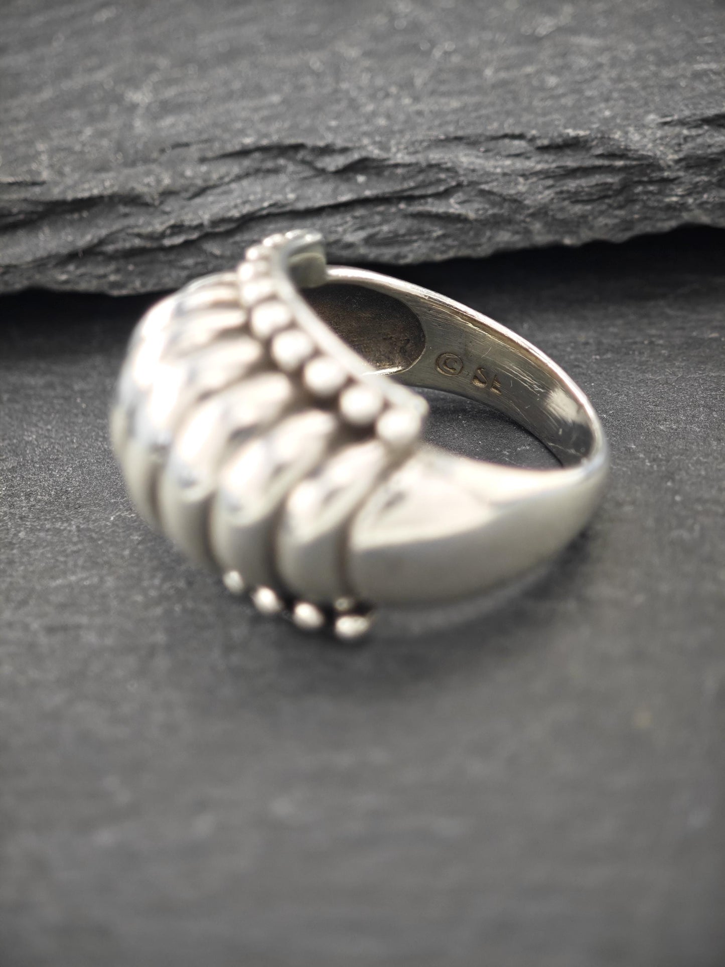 Vintage Scalloped Ring Sterling Silver