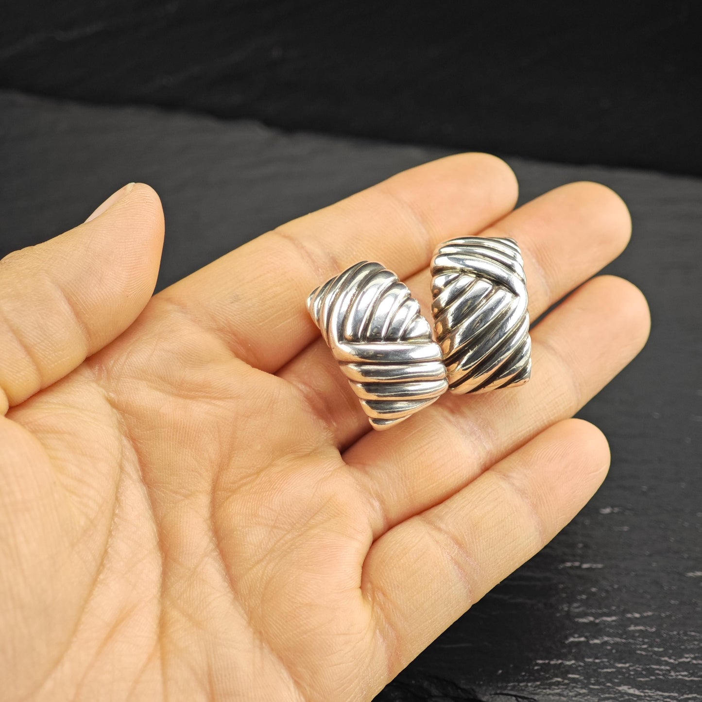 Black, Starr & Frost Clip On Sterling Silver Earrings ER3175
