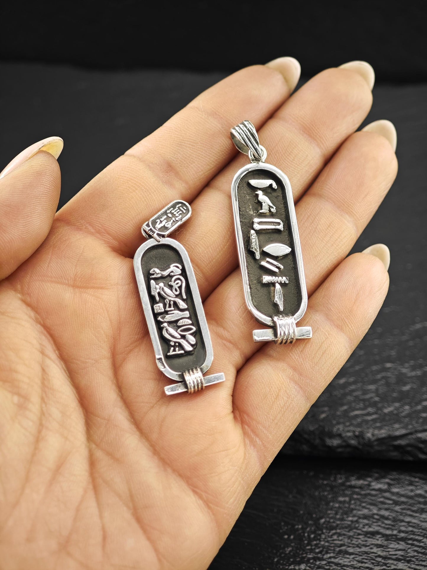 Choice of Egyptian Revival, Cartouche Pendant Sterling Silver P2727
