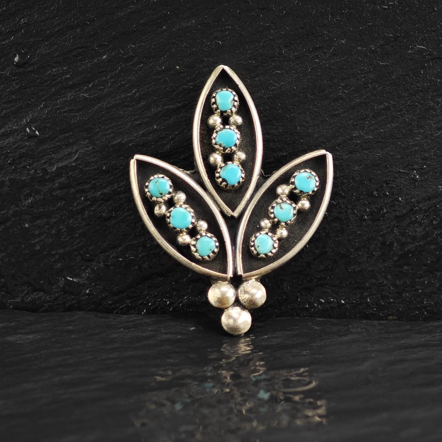 Choice of Turquoise Cluster Sterling Silver Brooches