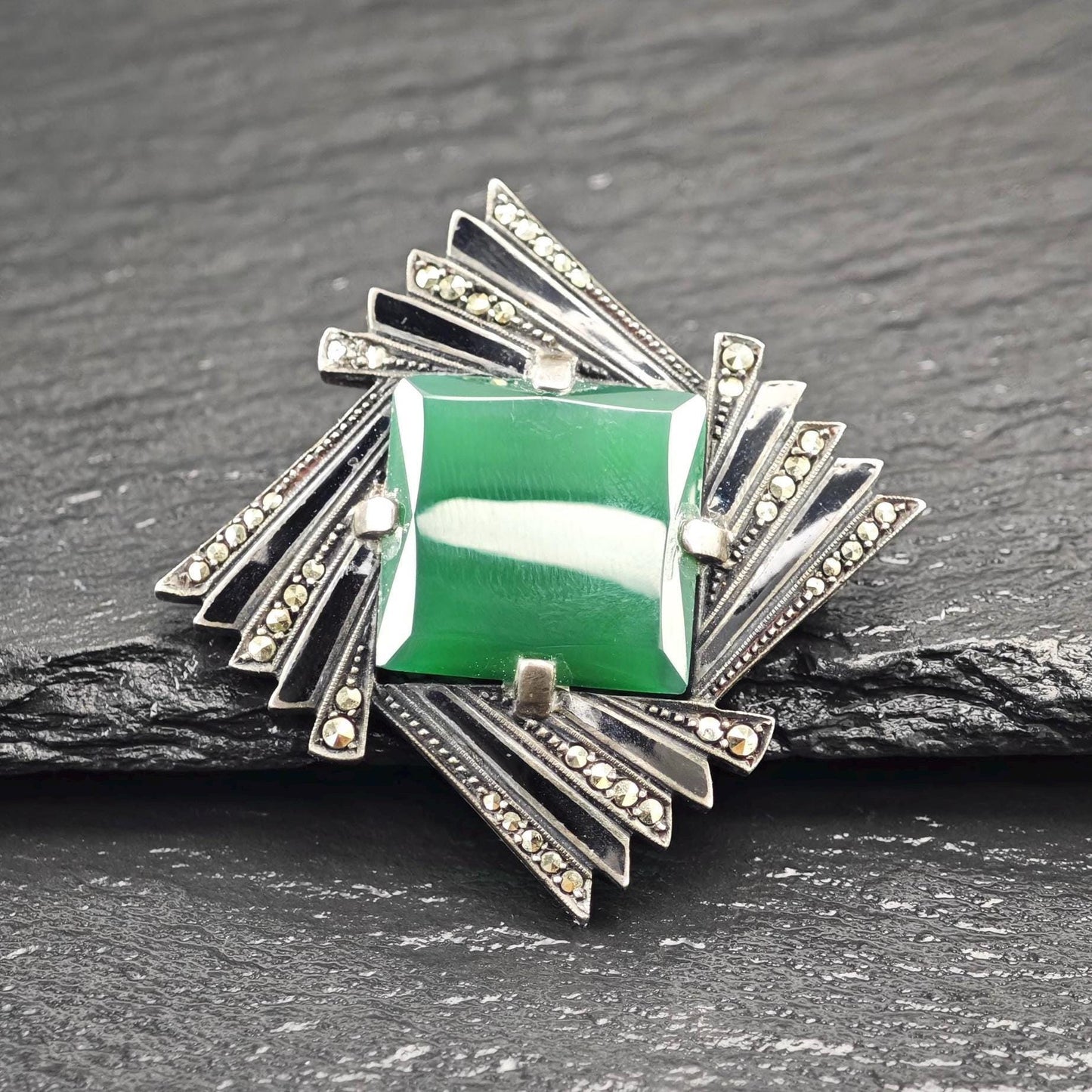 German Art Deco, Abstract Brooch Sterling Silver
