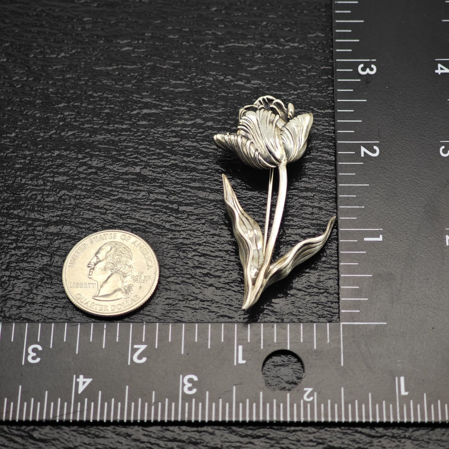 Floral Sterling Silver Brooch Pendant - Elegant MFA Design