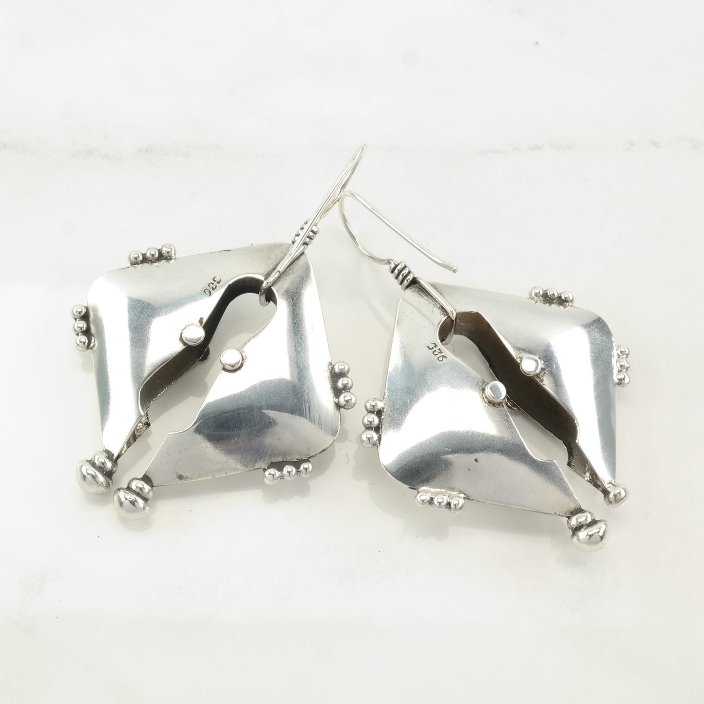 Sterling Silver Abstract Earrings Fish Hook