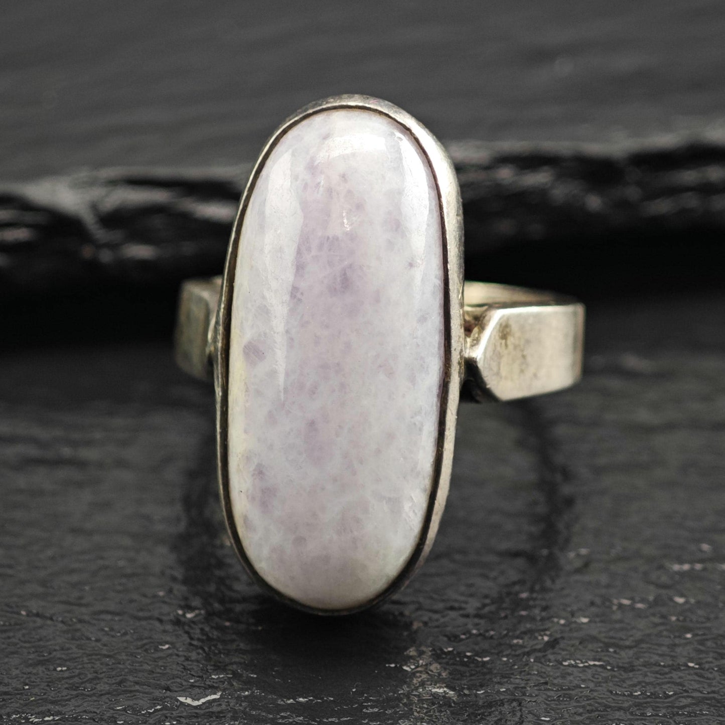 MCM Purple Lavender Jade Sterling Silver Ring Sz 10 R6638