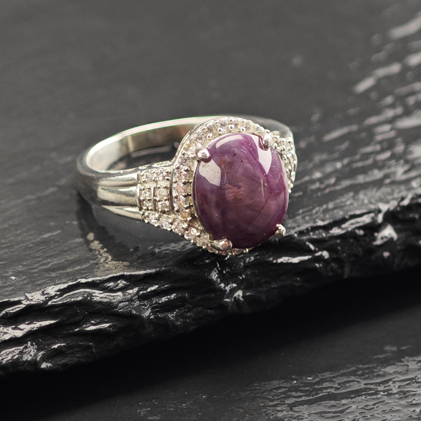 Star Ruby Sterling Silver Ring Sz 7 R6723