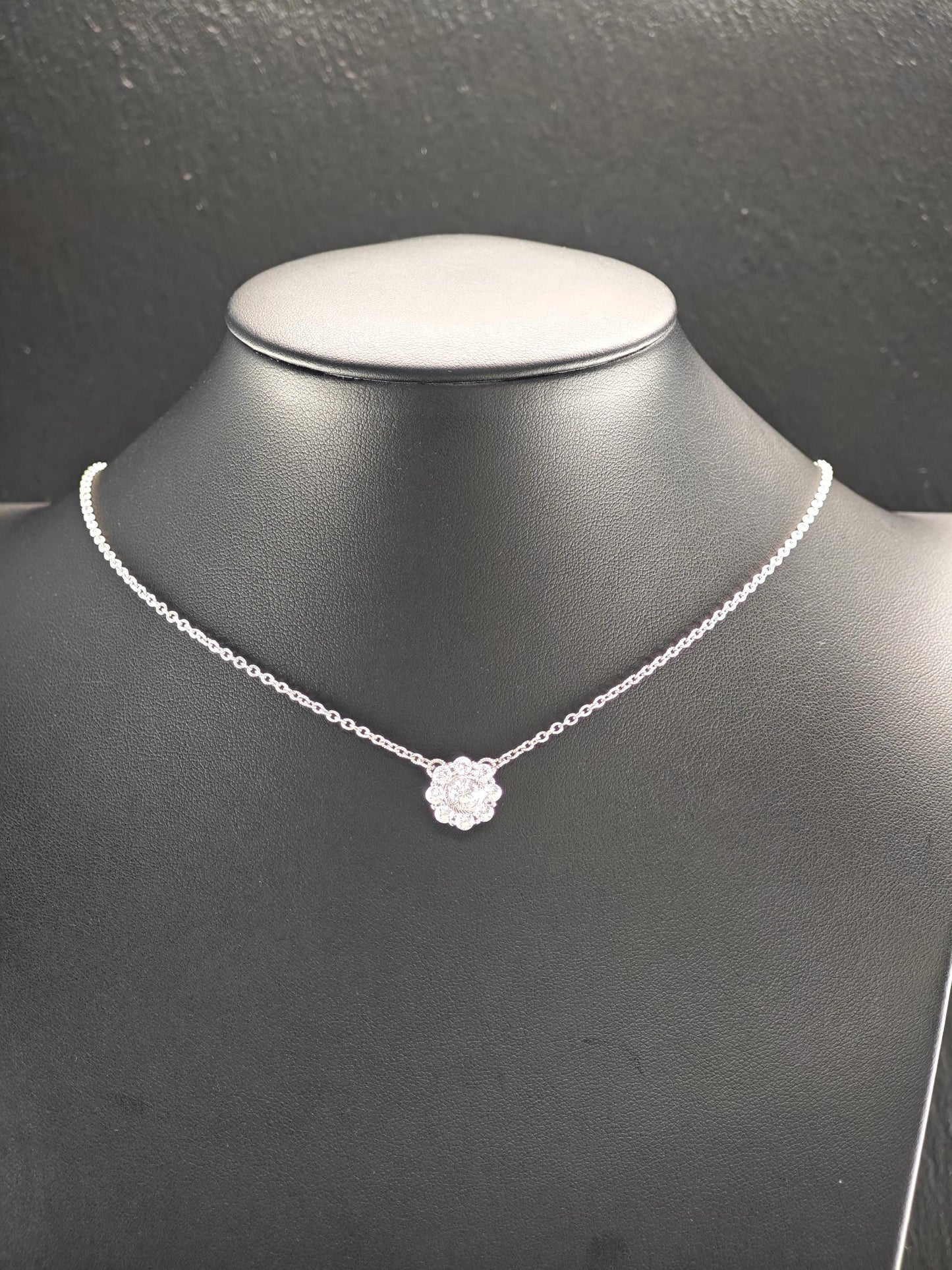 Judith Ripka DQCZ, Floral Necklace Sterling Silver N2525