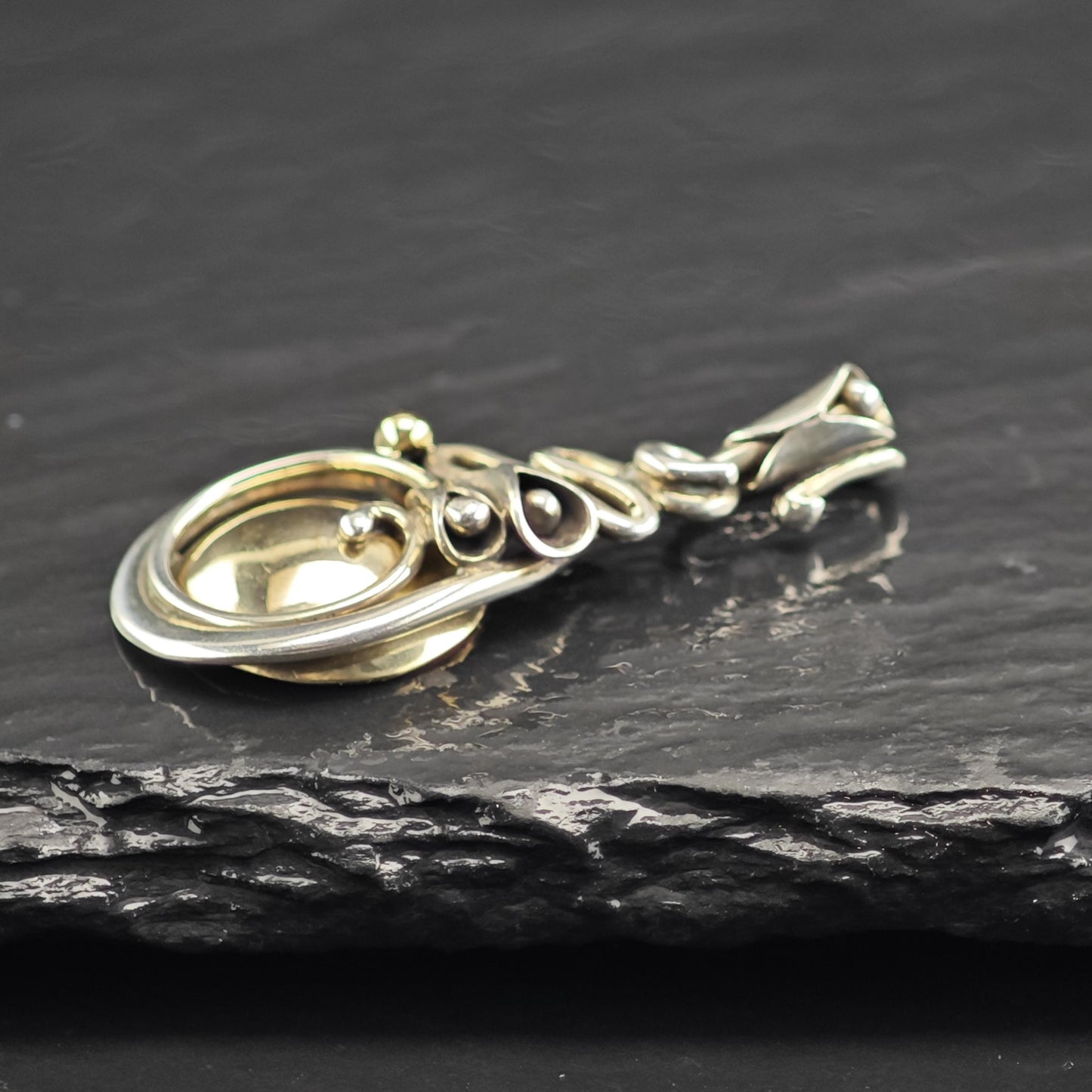14K Gold Accent Sterling Silver Pendant P3047