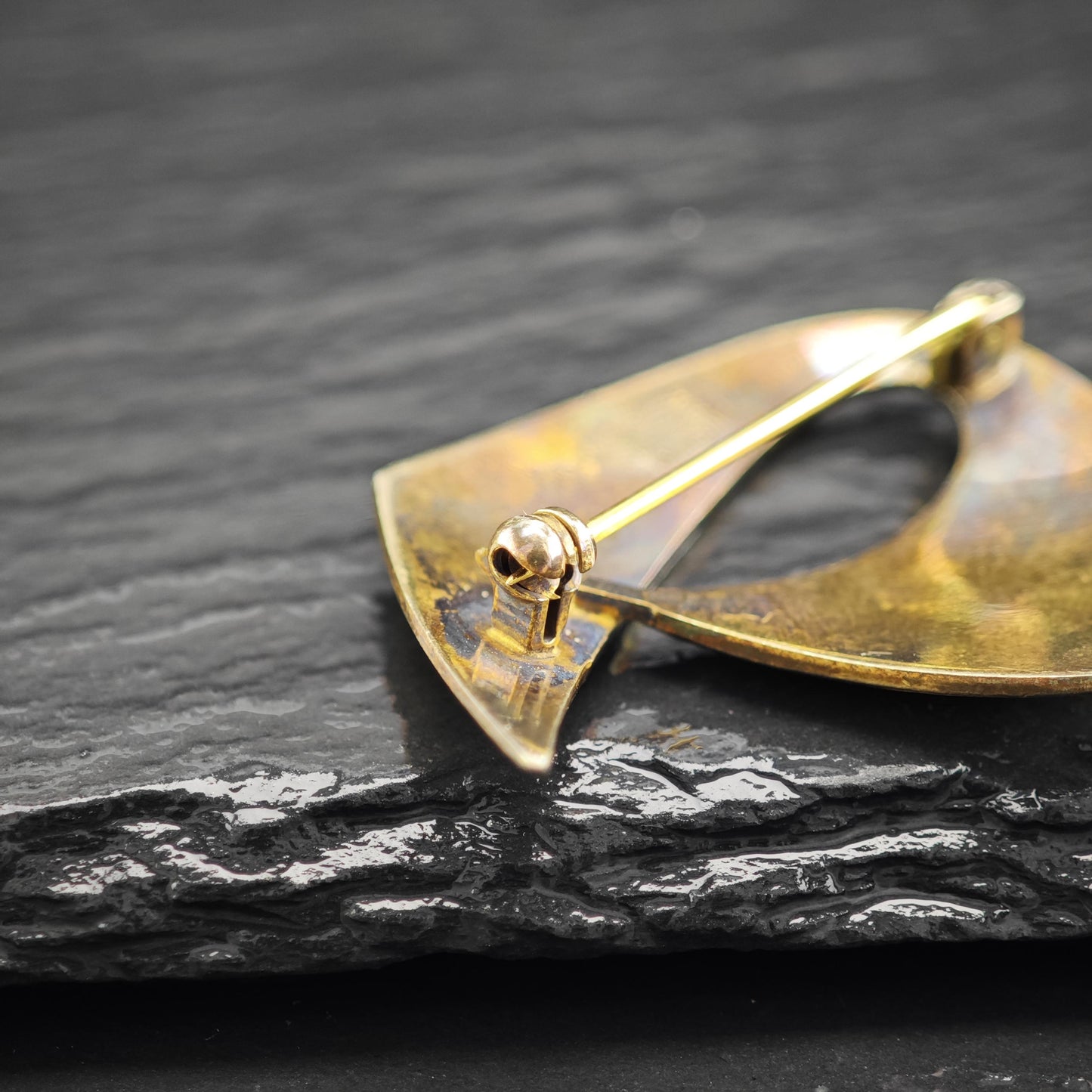Norway Aksel Holmsen Yellow Enamel Sterling Silver Brooch