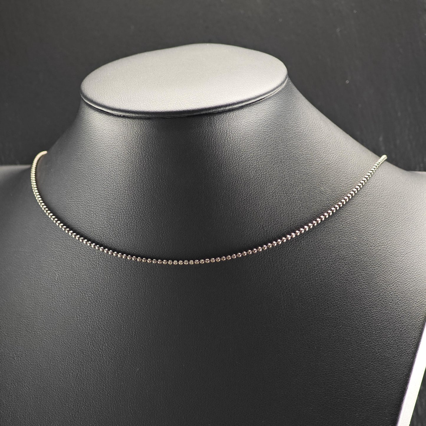Black Oxidized Ball Chain Sterling Silver Necklace N2765
