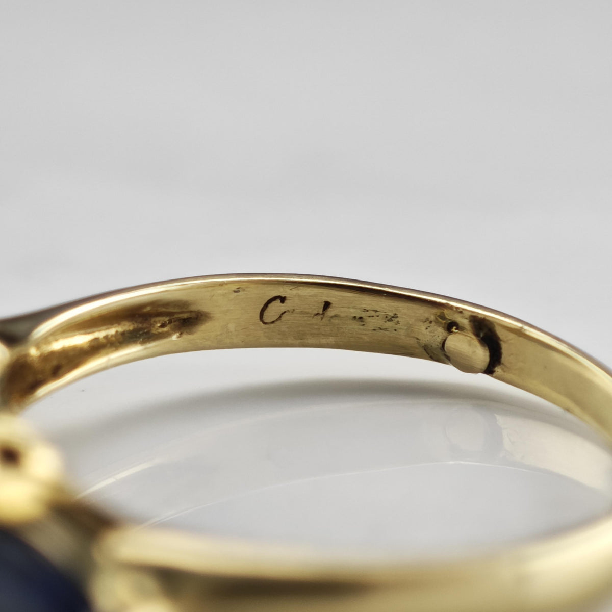 Natural Sapphire & Diamond 14K Gold Ring Sz 7 3/4 R6800