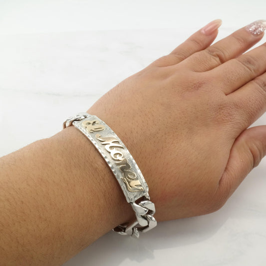 El Money Sterling Silver Bracelet Gold Accent