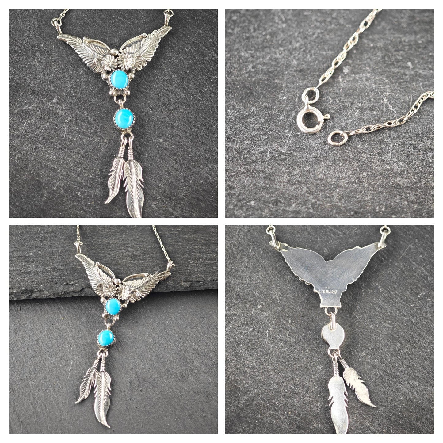 Choice of Vintage Sterling Silver Floral Necklace N2437