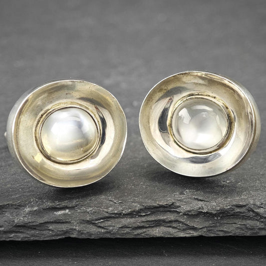 Antonio Pineda Taxco Moonstone Sterling Silver Cufflinks