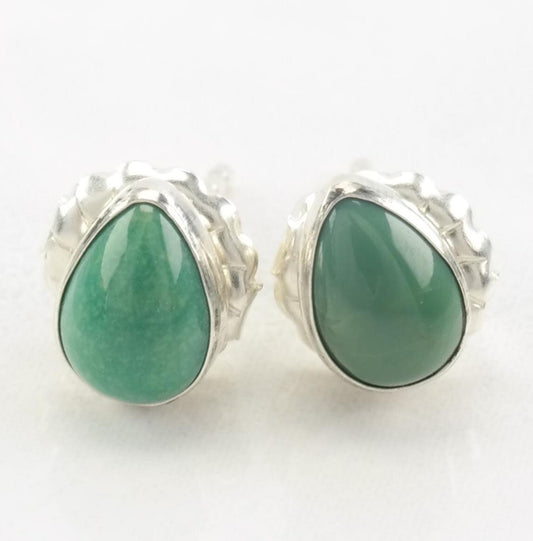 Carolyn Pollack Sterling Silver Green Turquoise Dainty, Teardrop Earrings Stud