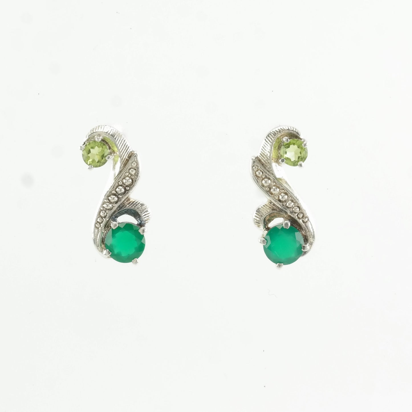 Nicky Butler Sterling Silver Green Chrysoprase Peridot Earrings Stud/Dangle