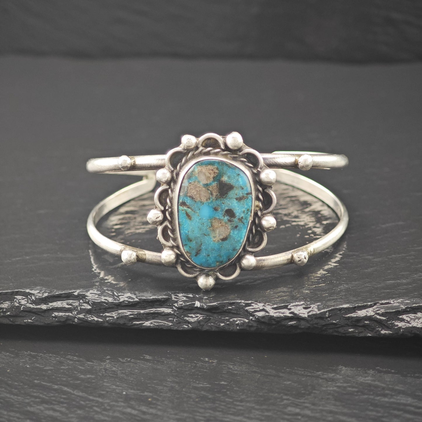 Southwest Sterling Silver Turquoise Cuff Bracelet