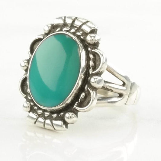 Vintage Southwest Silver Ring Turquoise Sterling Blue Size 6 1/2