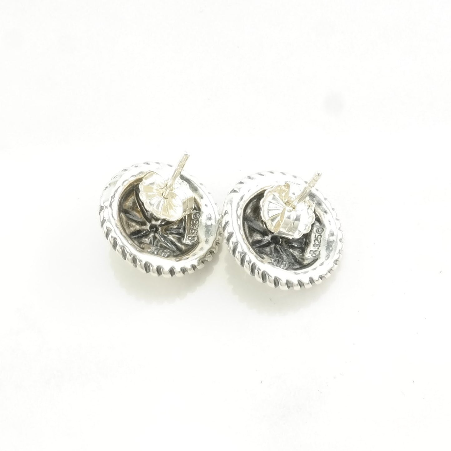 Vintage Sterling Silver Stud Earrings American West Shield