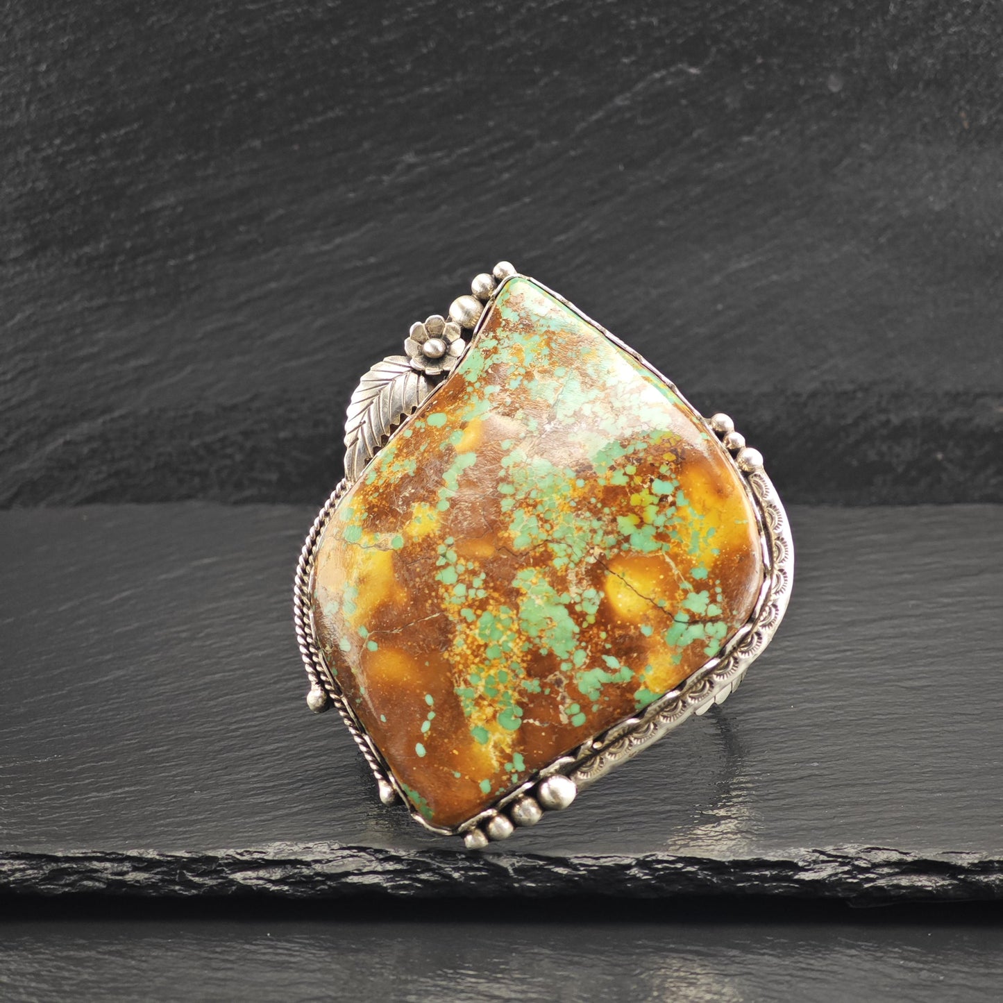 AS IS SW Stabilized Large Turquoise Sterling Silver Cuff Sz 6 1/2" BR3114