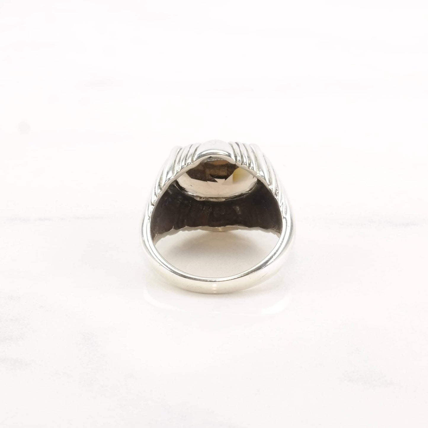 Kabana Silver Ring Smoky Quartz Sterling Size 5 3/4