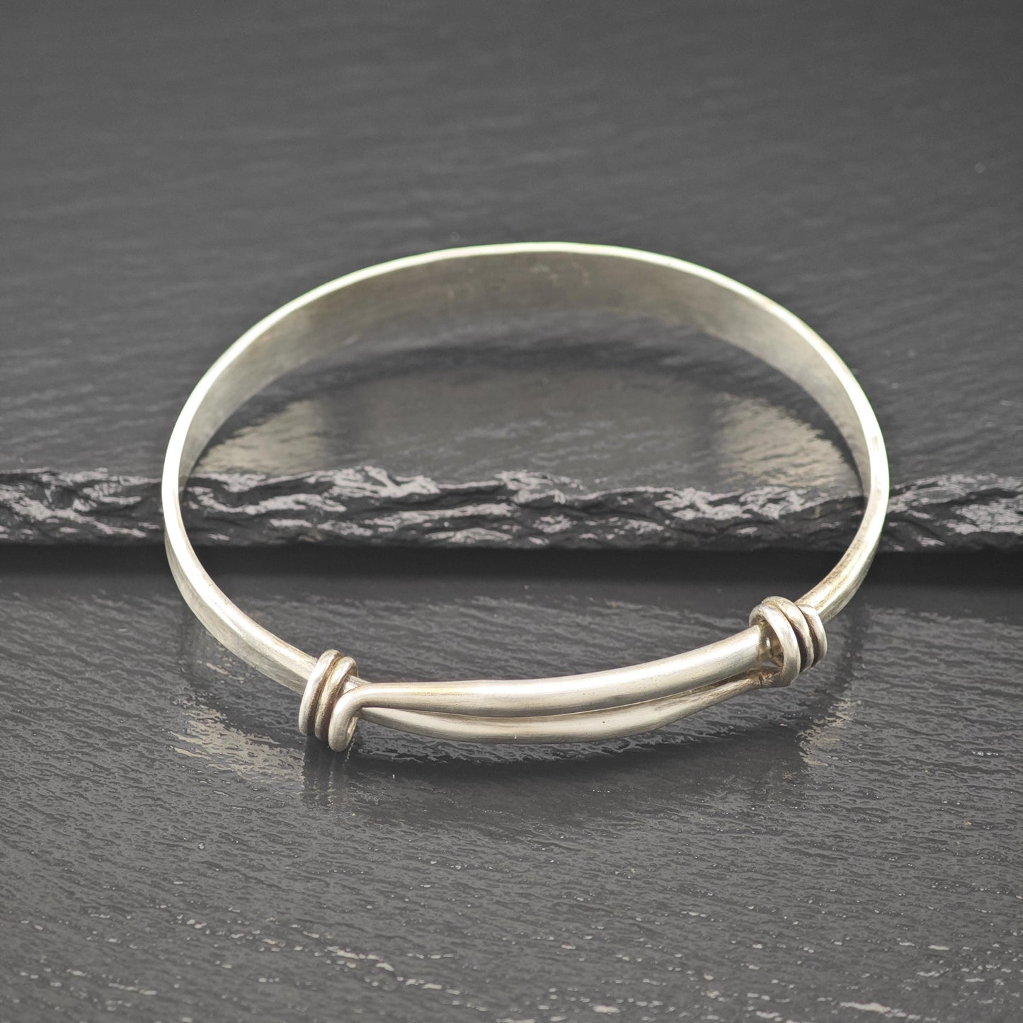 Ed Levin Modernist Bangle Bracelet Sterling Silver Adjustable