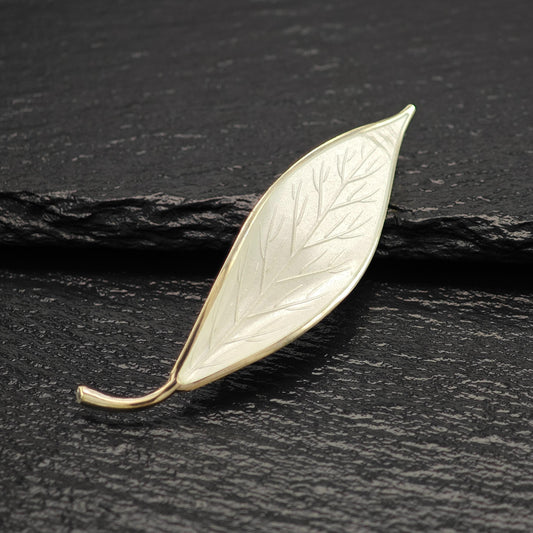 David Anderson Floral Sterling Silver Brooch White Gold Enamel Repaired
