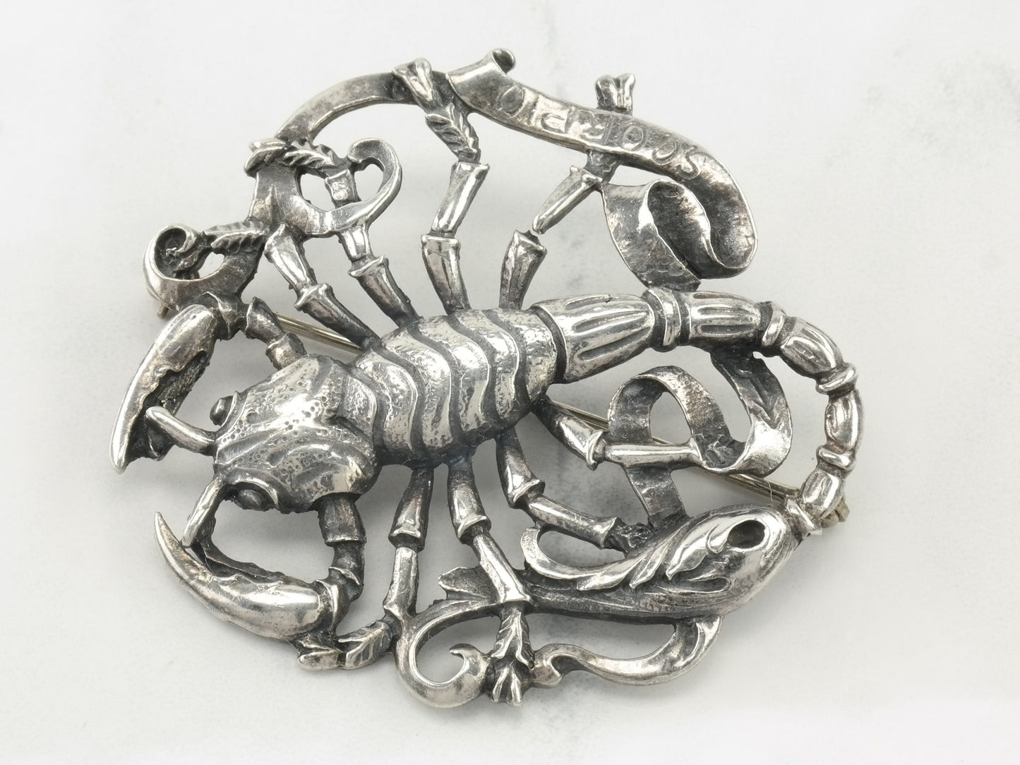 Cini Sterling Silver Zodiac Sign Scorpio Brooch