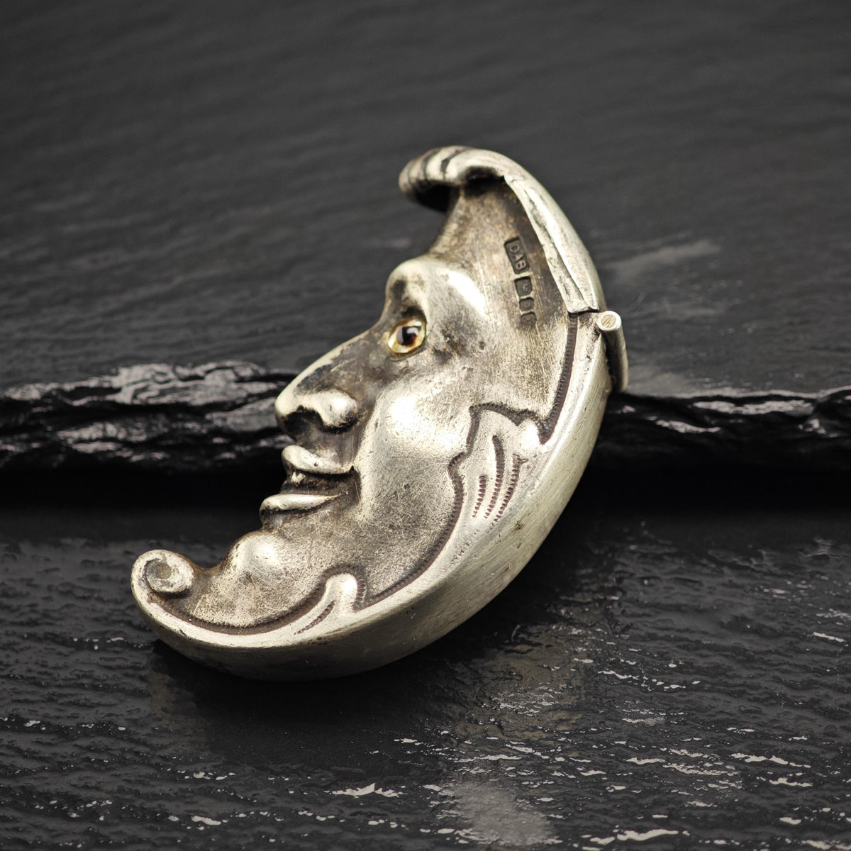 David Bowles Moon Face Match Case Sterling Silver MISC0401