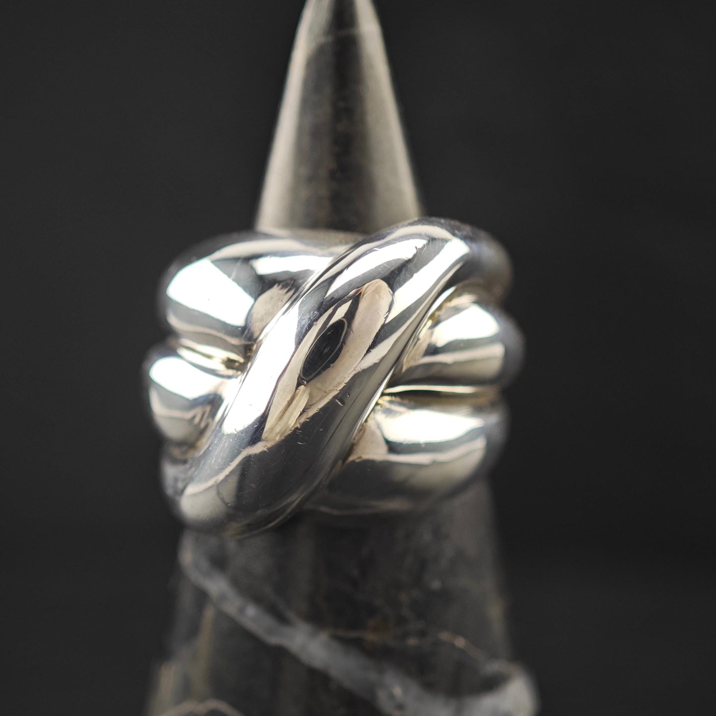 Charles Krypell Abstract Dome Ring Sterling Silver Size 5 1/4