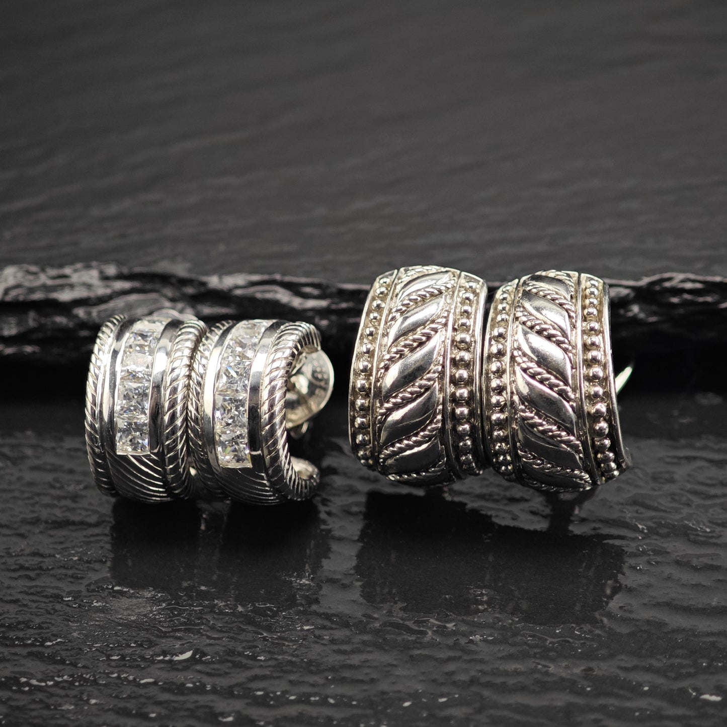 Choice of Judith Ripka Stud/Omega Back Sterling Silver Earrings ER3168