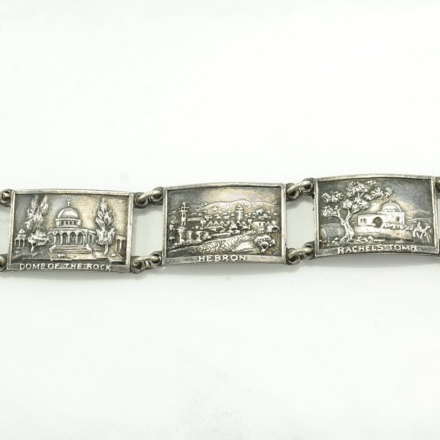 Vintage Sterling Silver Link Bracelet Israel Travel Souvenir