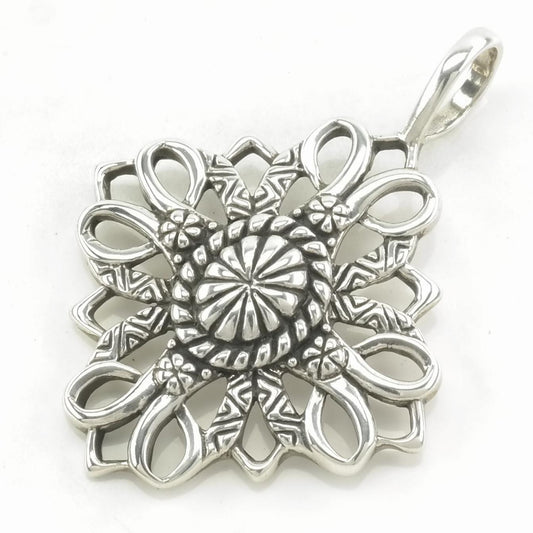 Vintage Carolyn Pollack Flower Sterling Silver Pendant