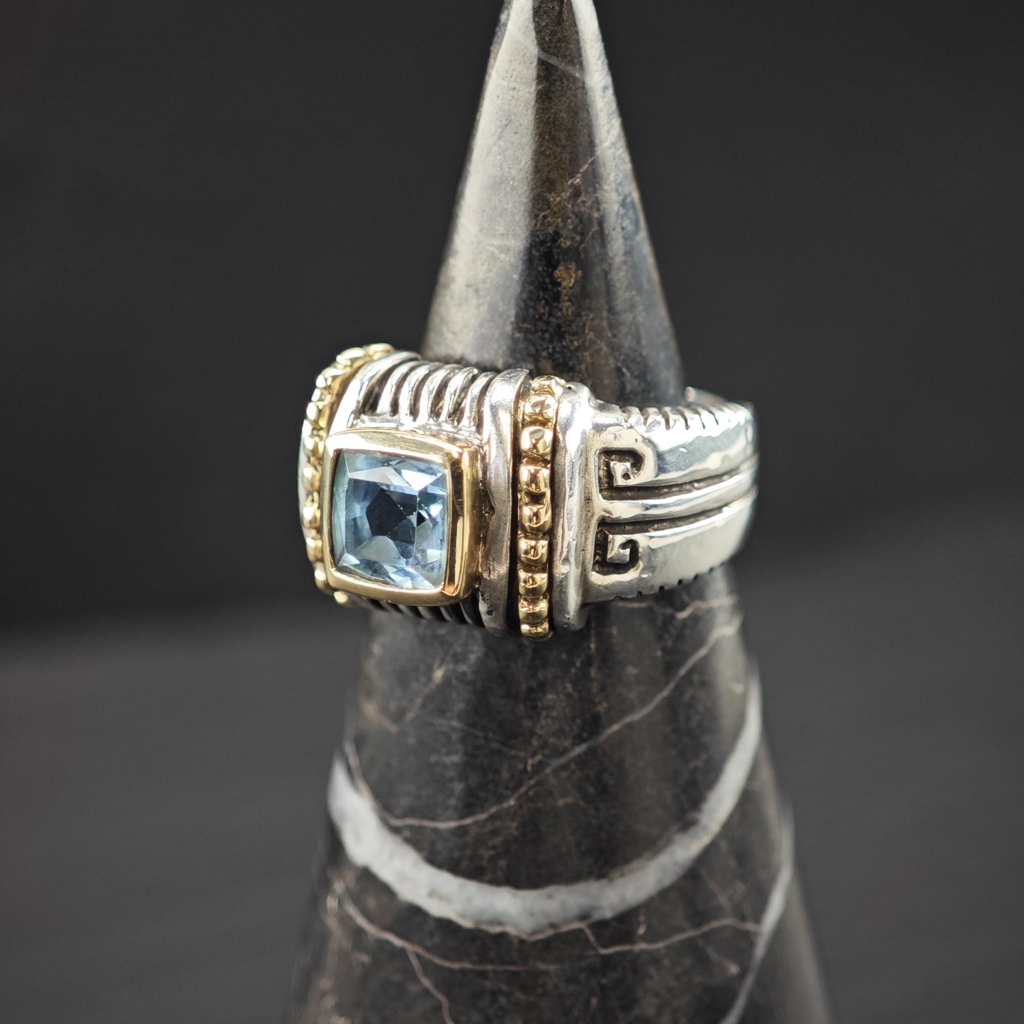 Topaz 14K Gold Accent Ring Sterling Silver Sz 6 1/4