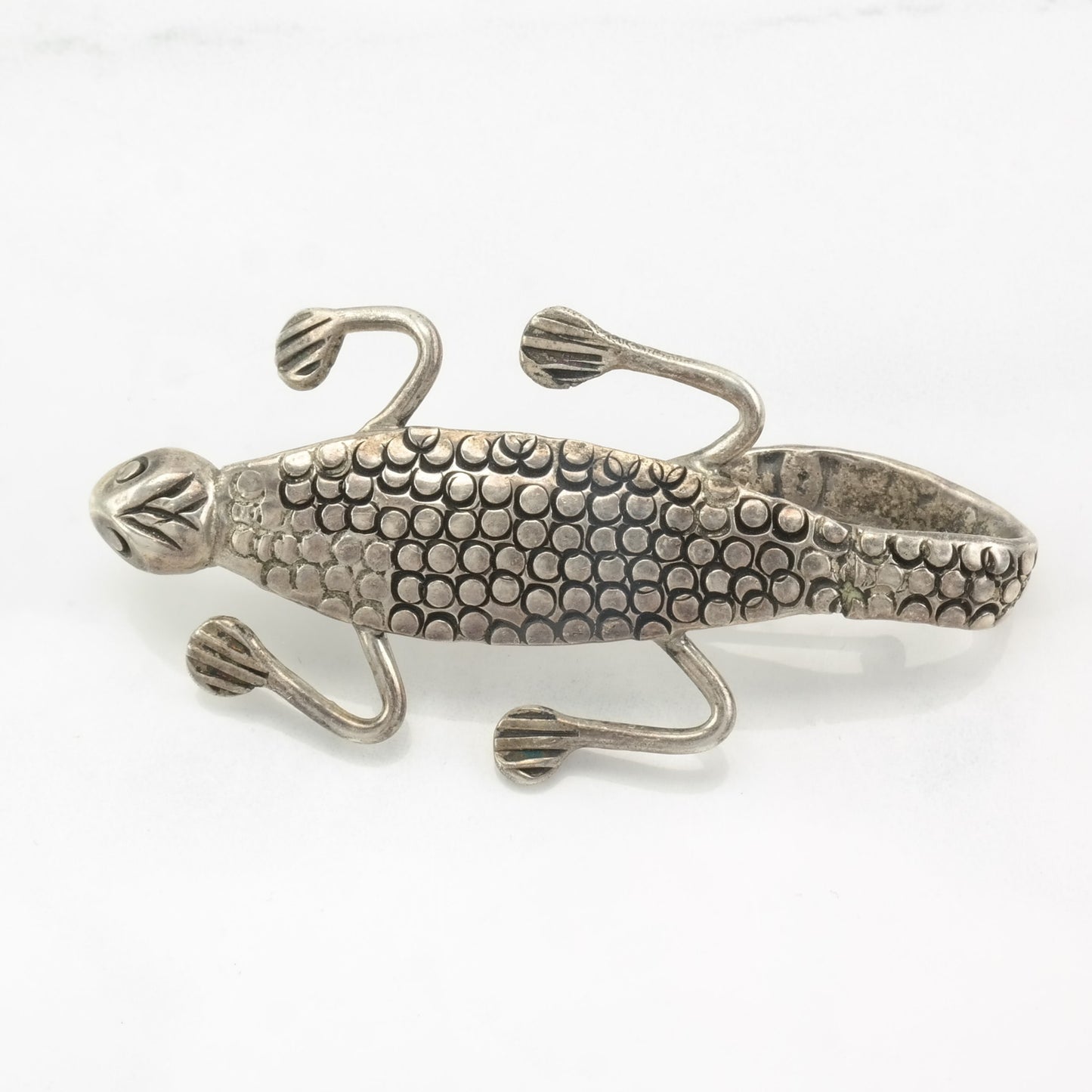 Vintage Lizard Brooch Sterling Silver