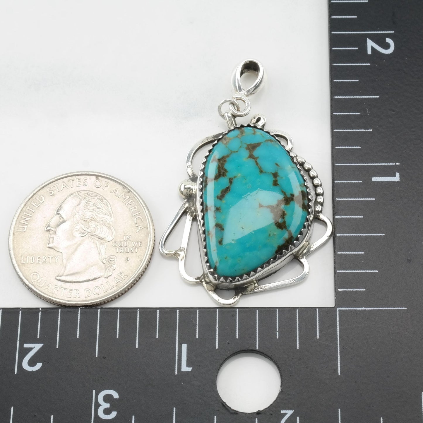 Vintage Southwest Turquoise Sterling Silver Pendant