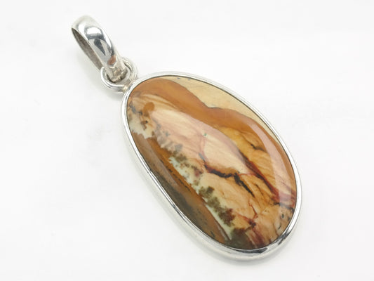 Vintage Modernist Jasper Sterling Silver Pendant