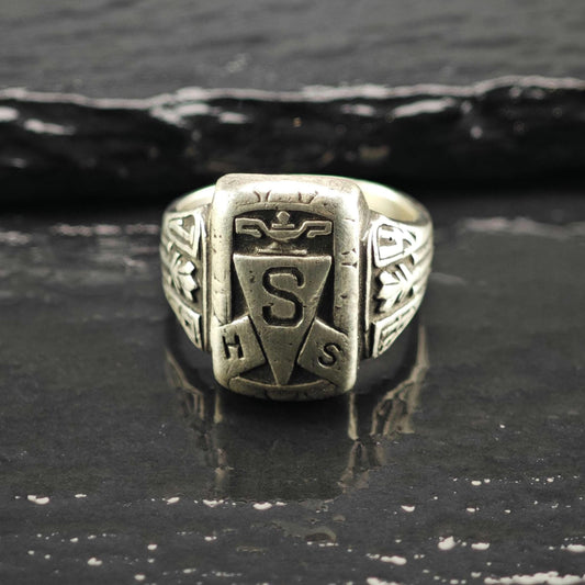 Vintage 1944 HSS Class Ring Sterling Silver Sz 4 1/2 R6823