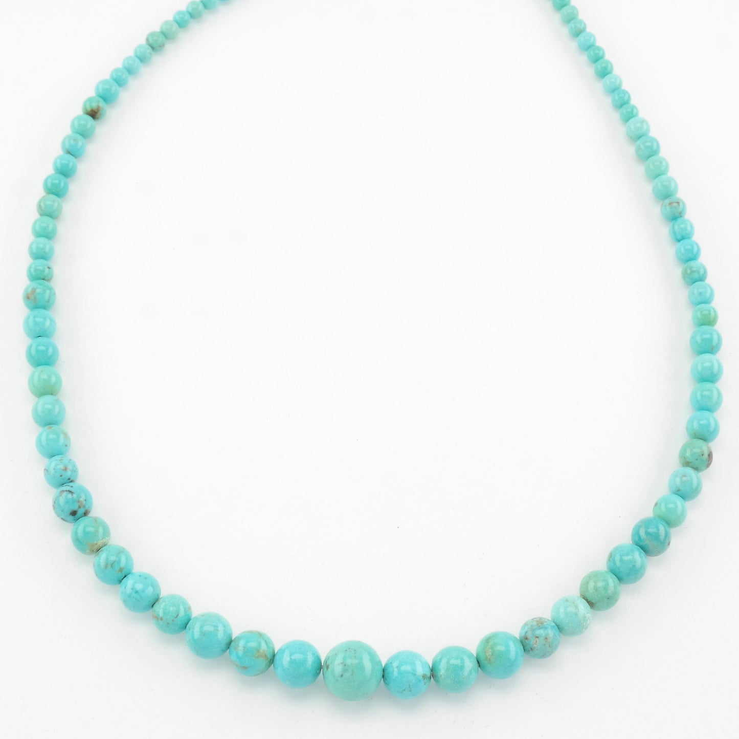 DTR Sterling Silver Blue Turquoise Bead Necklace