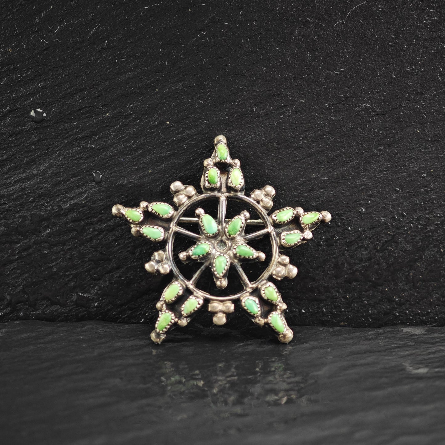 Choice of Turquoise Cluster Sterling Silver Brooches