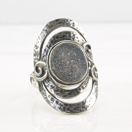 Sterling Silver Ring Druzy Size 10.5