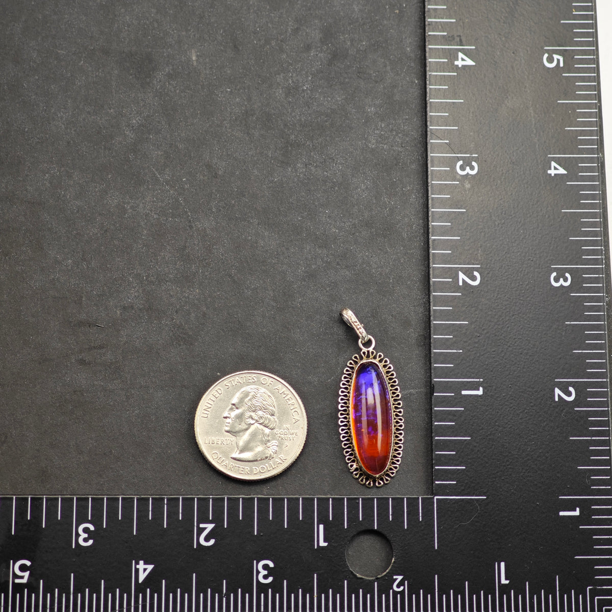 Dragon's Breath Opal Glass Pendant Sterling Silver P3049