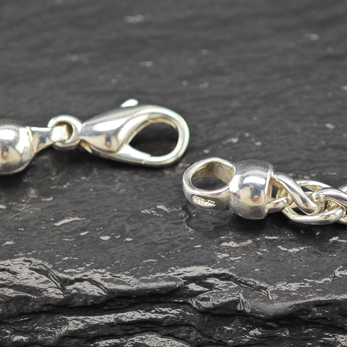 German Made Sterling Silver Spiga, Wheat Chain 4.2mm Rope Chain Necklace