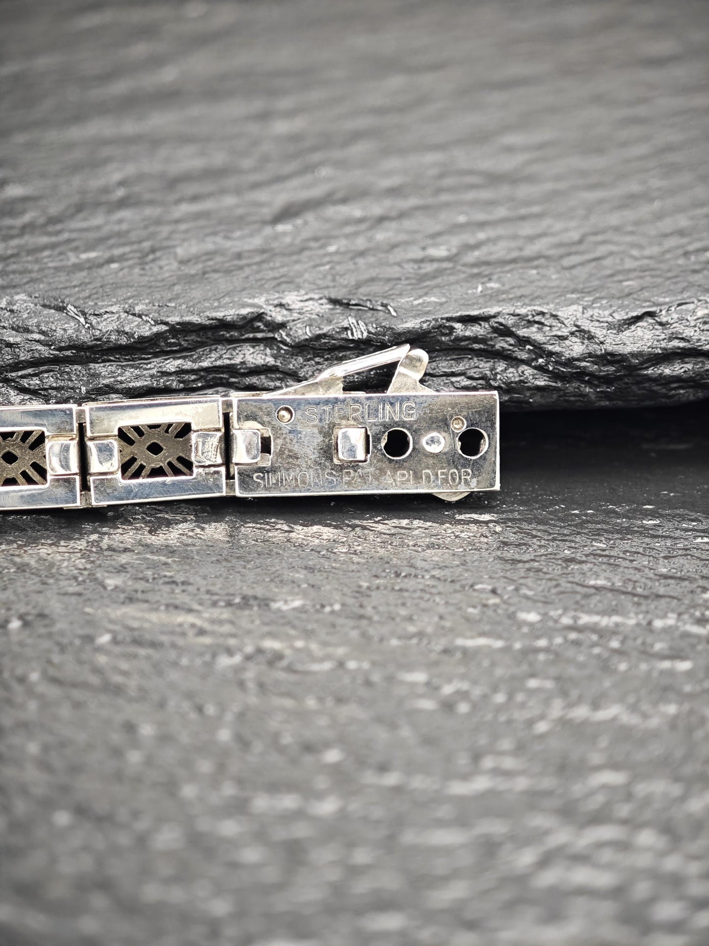 Art Deco Simmons Paste Bracelet Sterling Silver